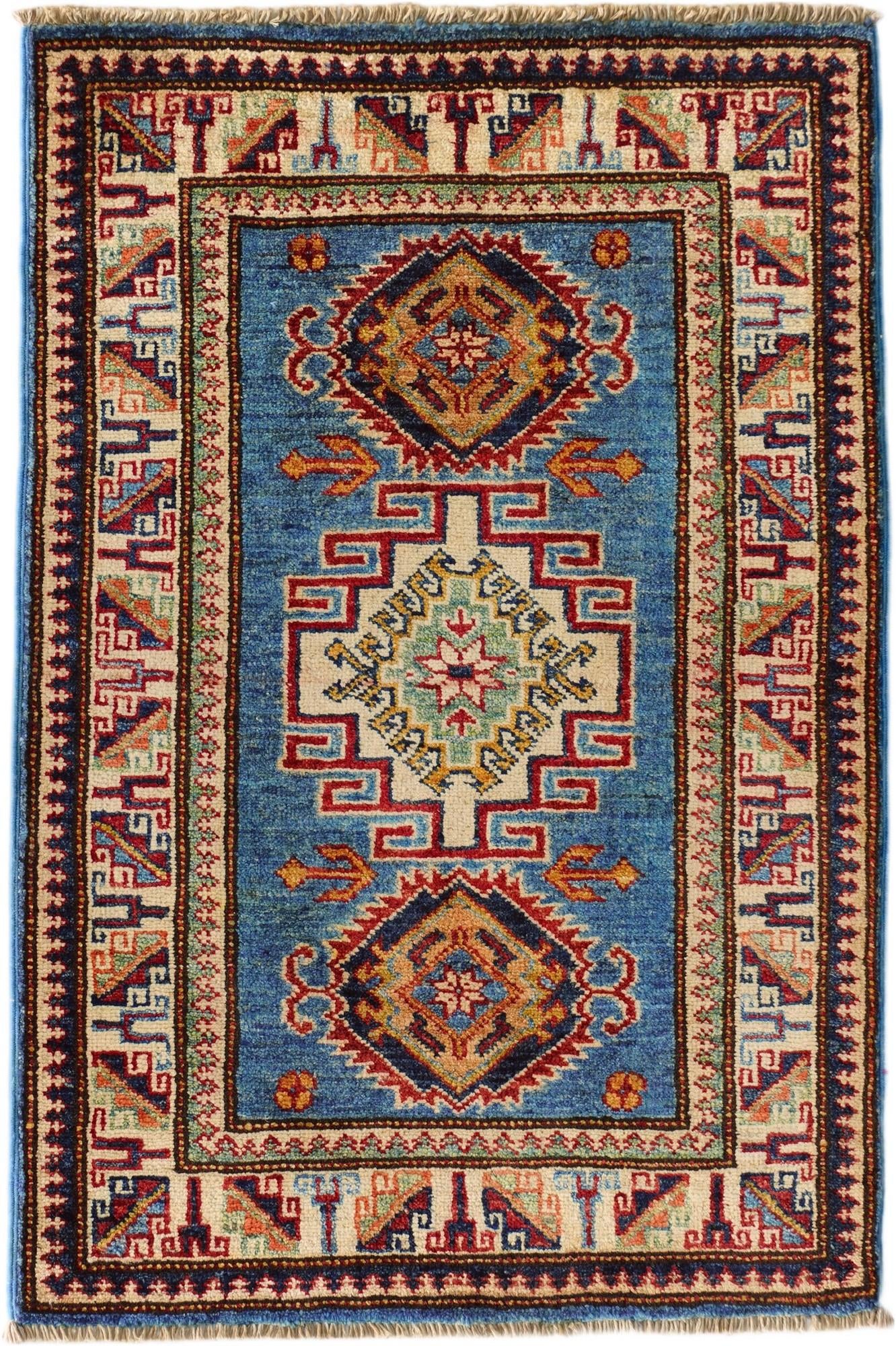 2' x 3' 1 Hand Knotted Kazak Rug
