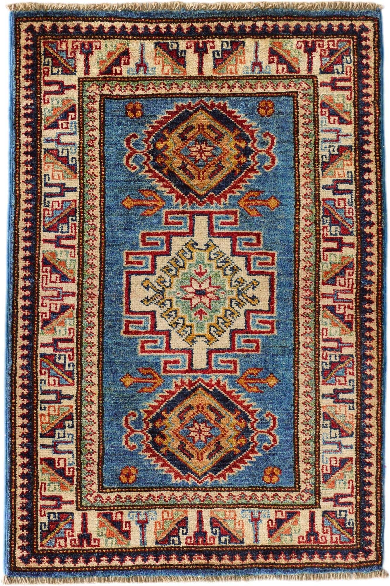 2' x 3' 1 Hand Knotted Kazak Rug
