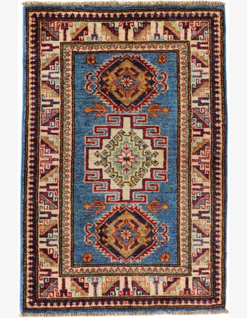 2' x 3' 1 Hand Knotted Kazak Rug