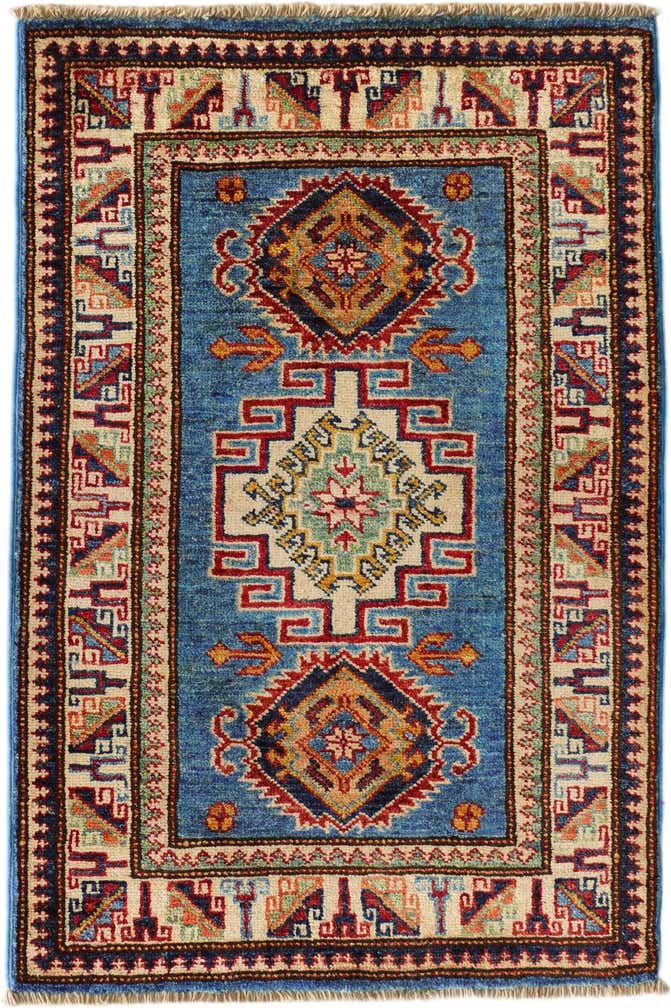 2' x 3' 1 Hand Knotted Kazak Rug