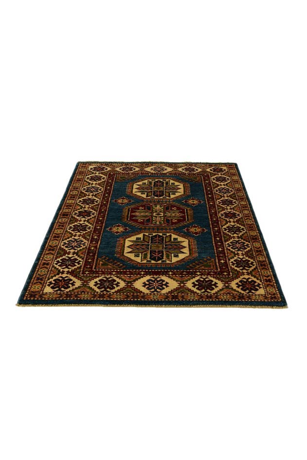 Detail image of 3' 6 x 4' 10 Hand Knotted Kazak Rug