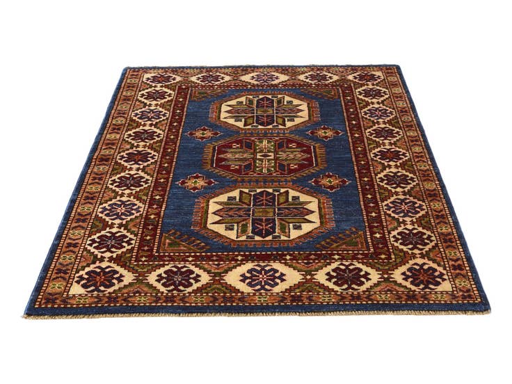 Detail image of 3' 6 x 4' 10 Hand Knotted Kazak Rug