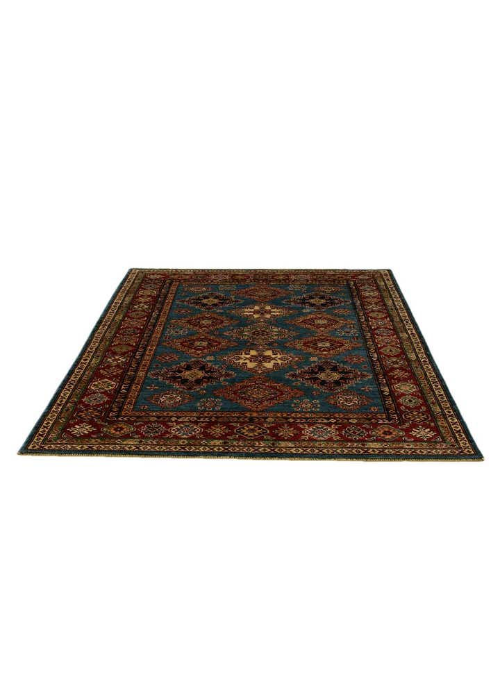 5' 1 x 6' 10 Hand Knotted Kazak Rug