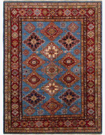 5' 1 x 6' 10 Hand Knotted Kazak Rug