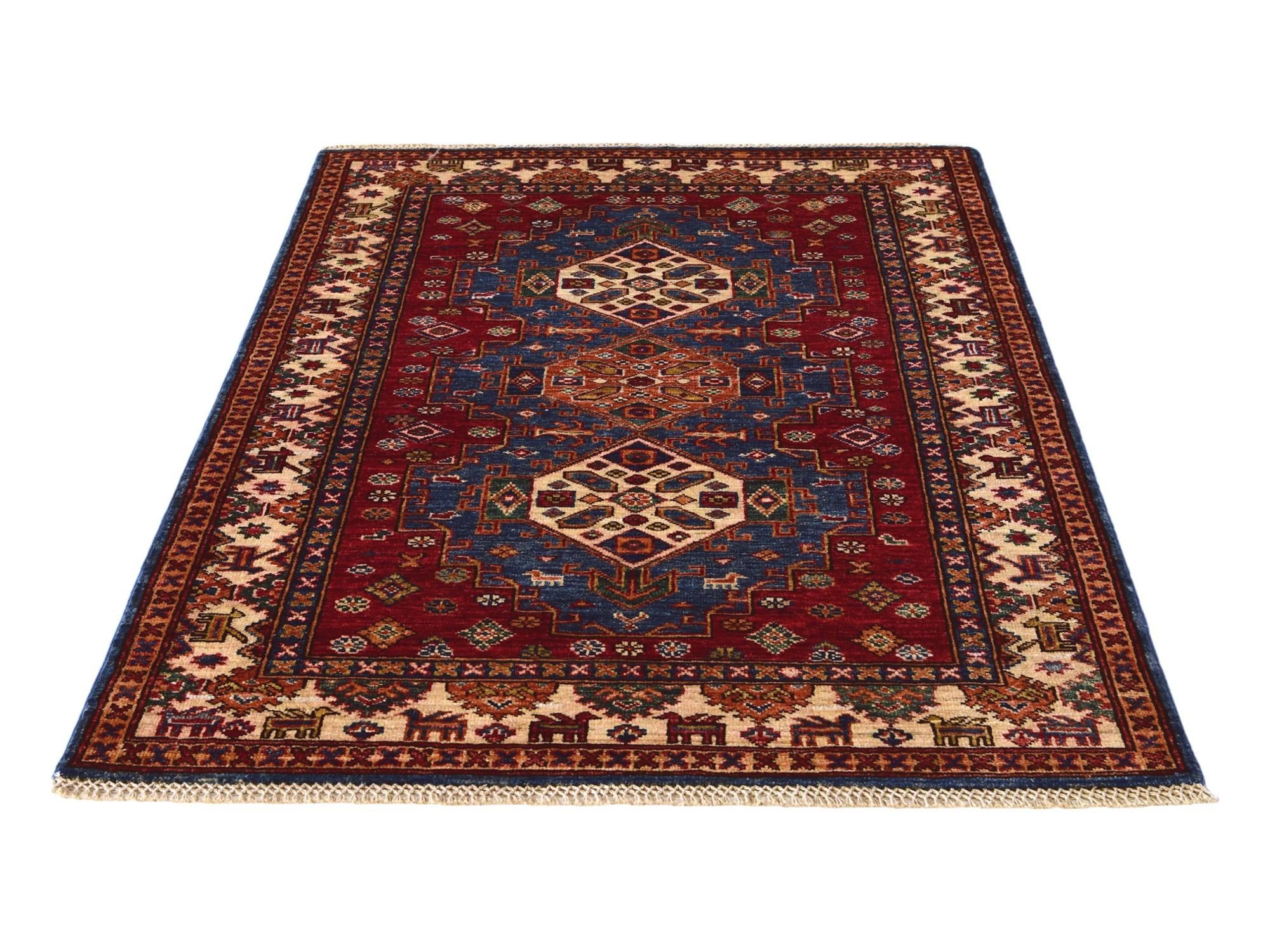 3' 5 x 5' Hand Knotted Kazak Rug