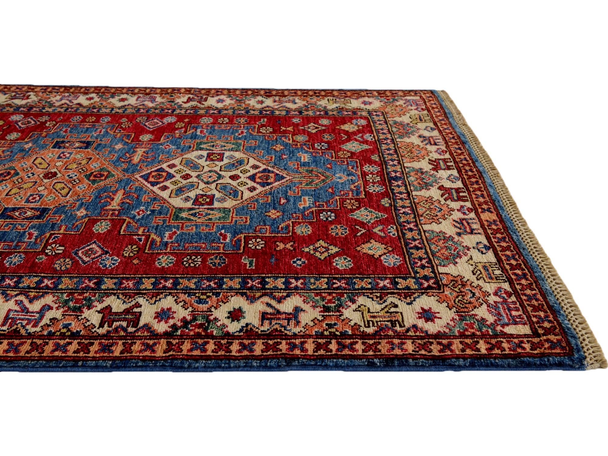 3' 5 x 5' Hand Knotted Kazak Rug