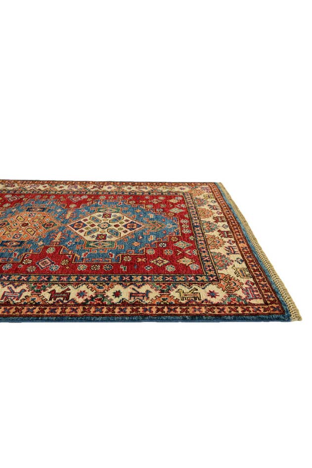 Detail image of 3' 5 x 5' Hand Knotted Kazak Rug