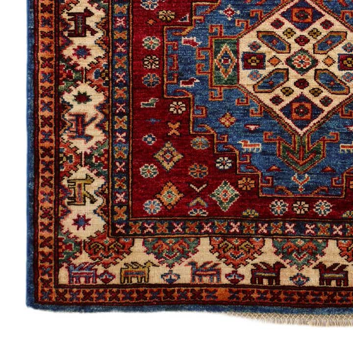 3' 5 x 5' Hand Knotted Kazak Rug