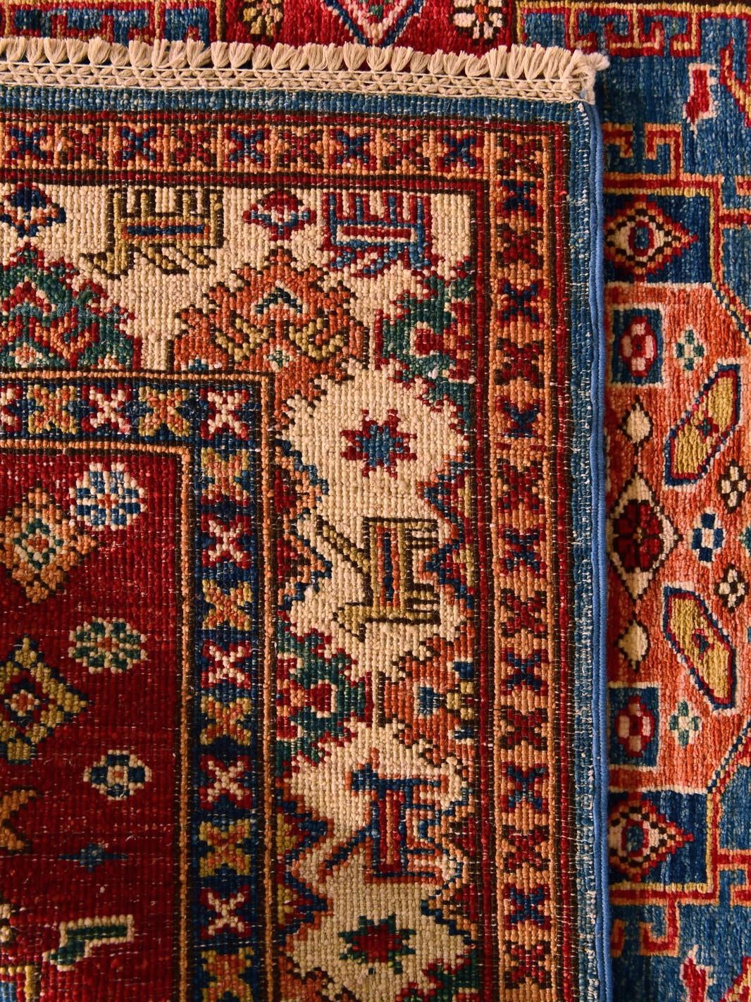 Detail image 12 of 12: 3' 5 x 5' Hand Knotted Kazak Rug