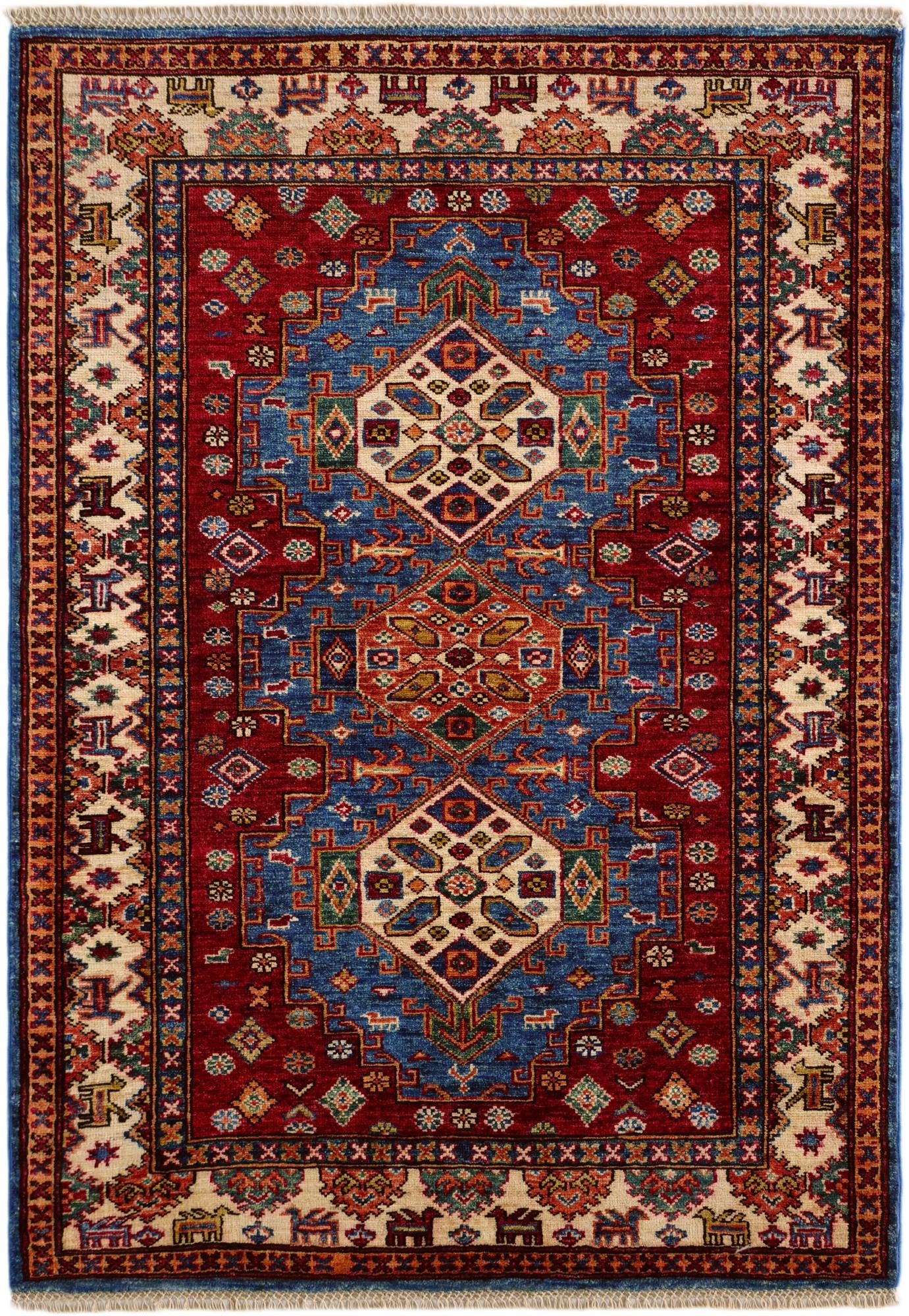 3' 5 x 5' Hand Knotted Kazak Rug