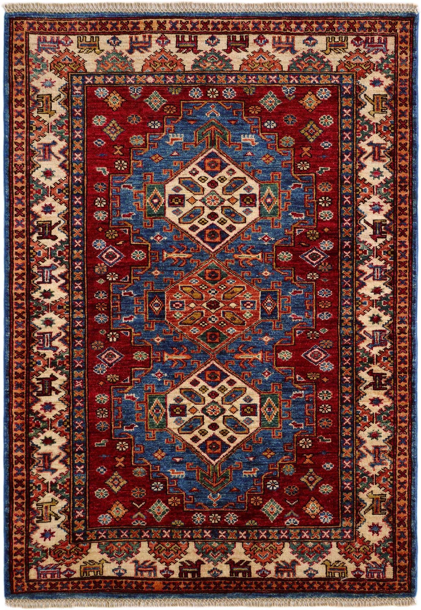 3' 5 x 5' Hand Knotted Kazak Rug