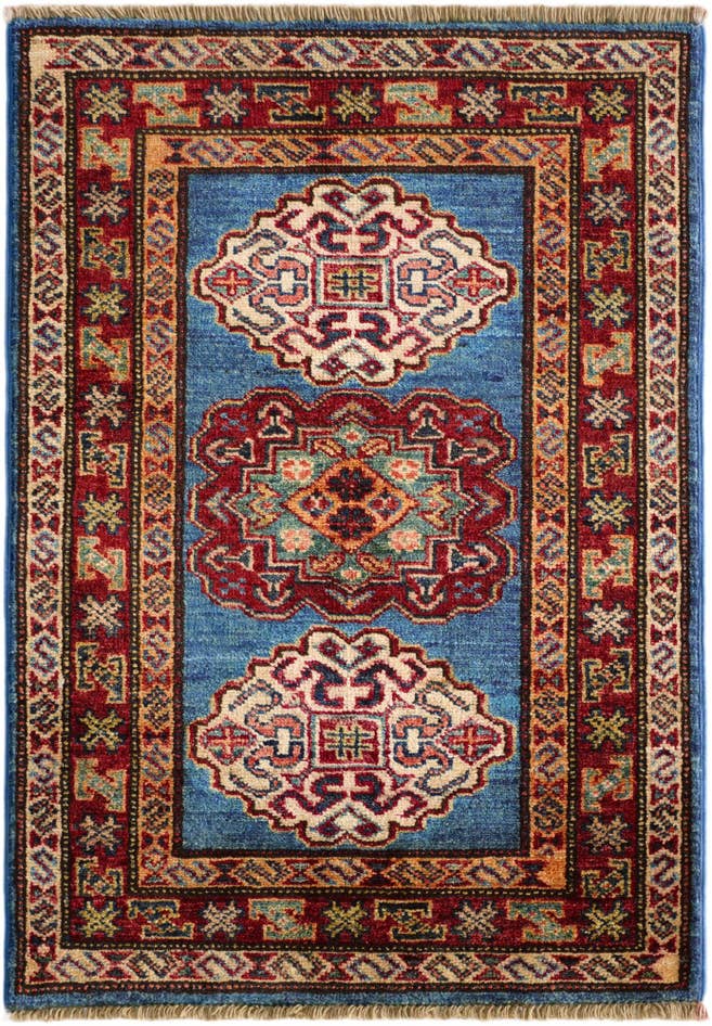 Detailansicht von 60cm x 85cm Handgeknüpft Kazak Teppich