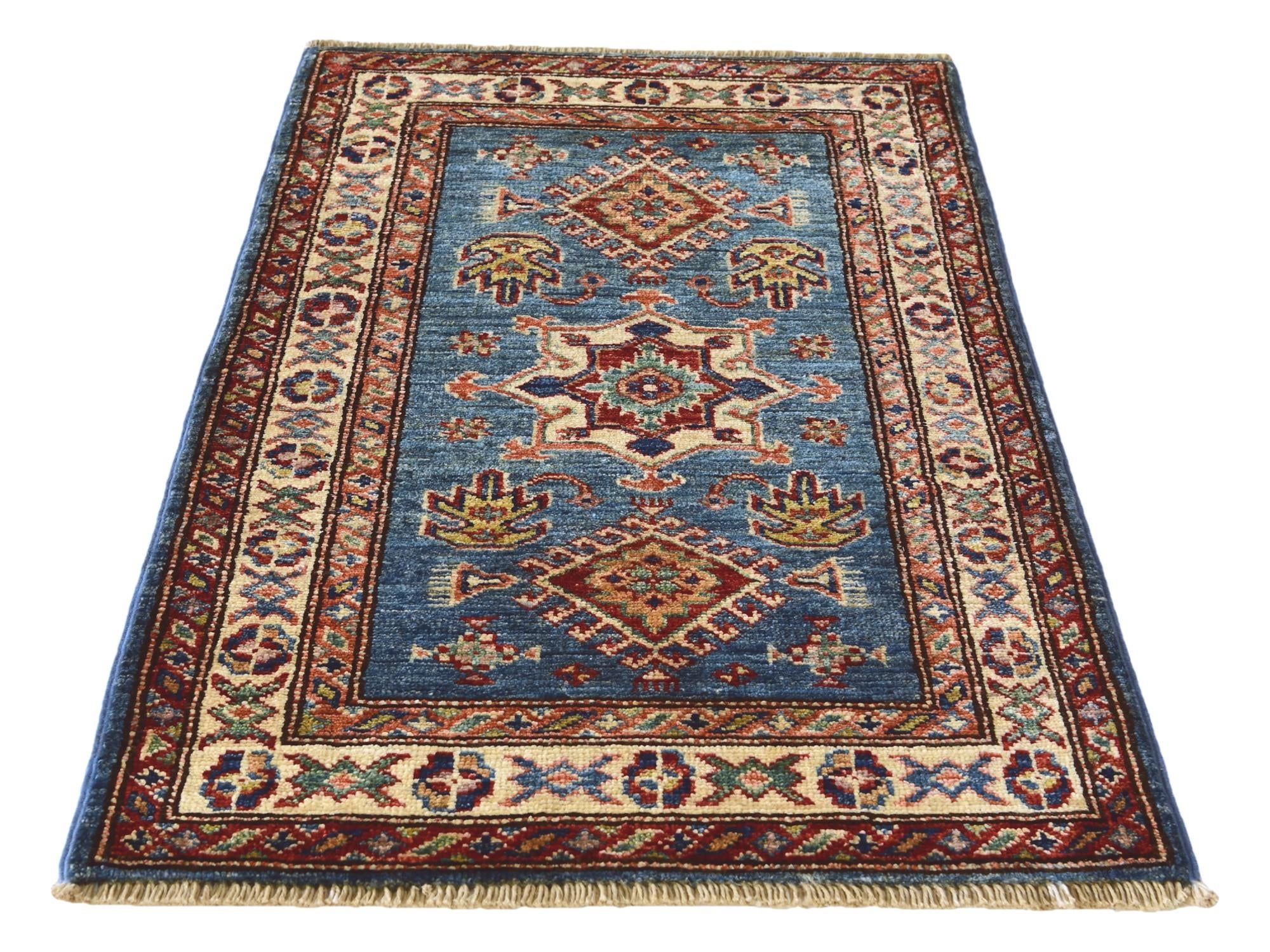 2' x 3' 3 Hand Knotted Kazak Rug