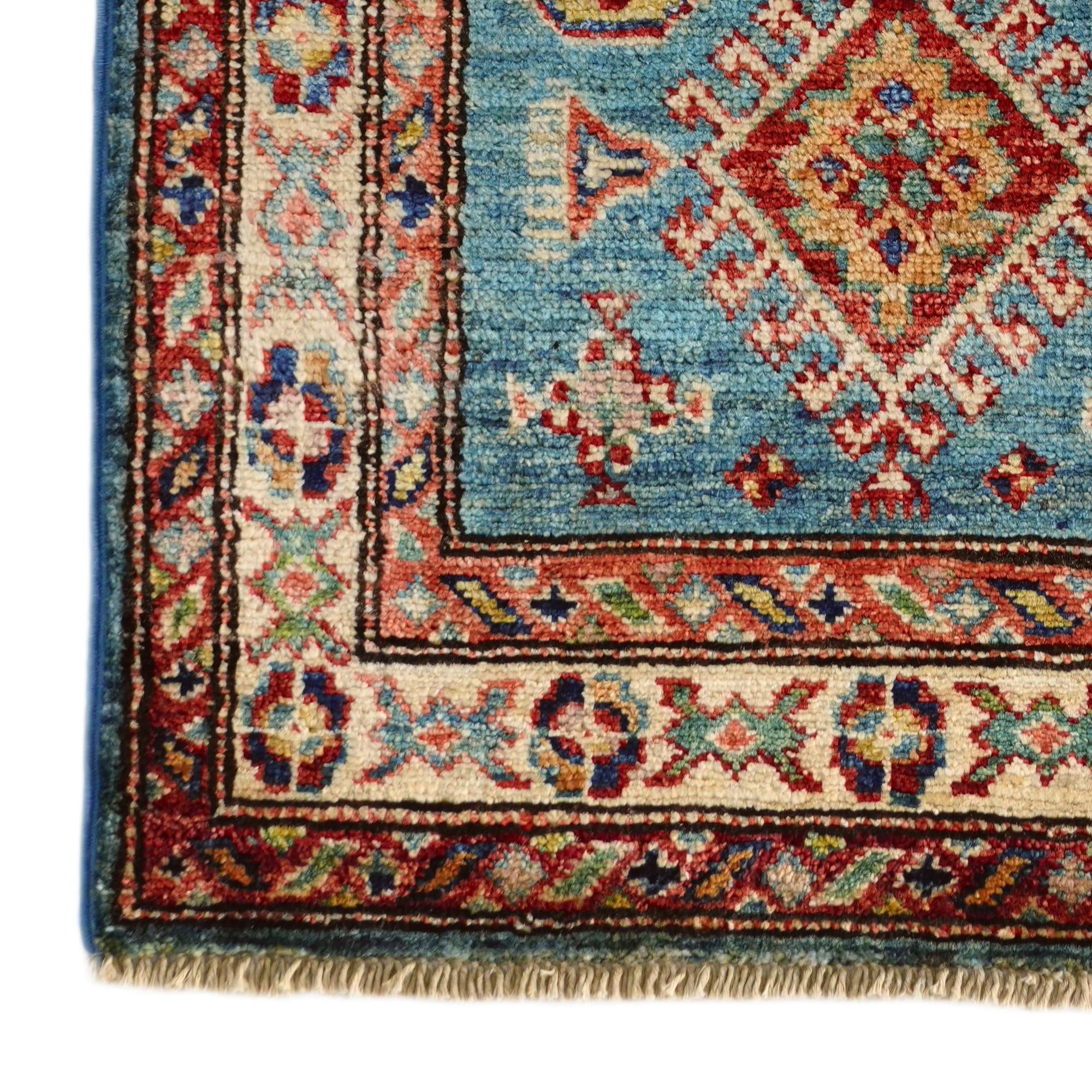 2' x 3' 3 Hand Knotted Kazak Rug