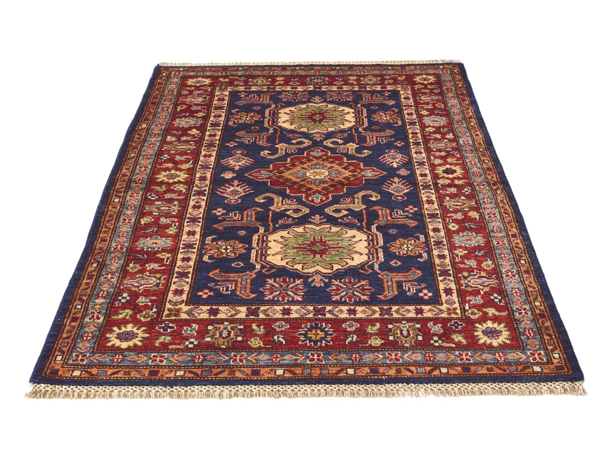 3' 4 x 5' 3 Hand Knotted Kazak Rug