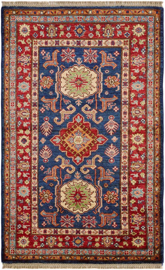 Detailansicht von 100cm x 160cm Handgeknüpft Kazak Teppich