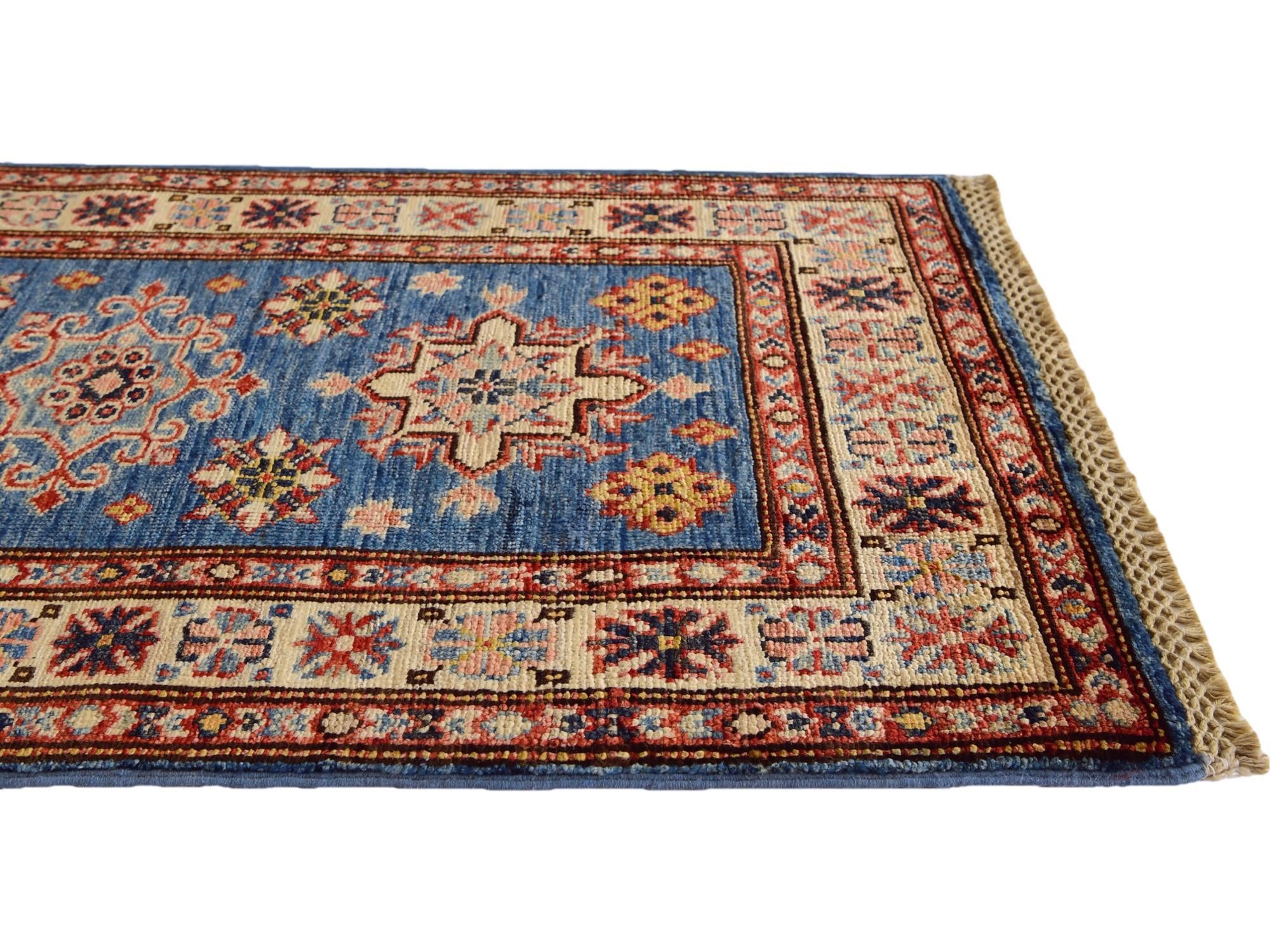 1' 11 x 3' 2 Hand Knotted Kazak Rug