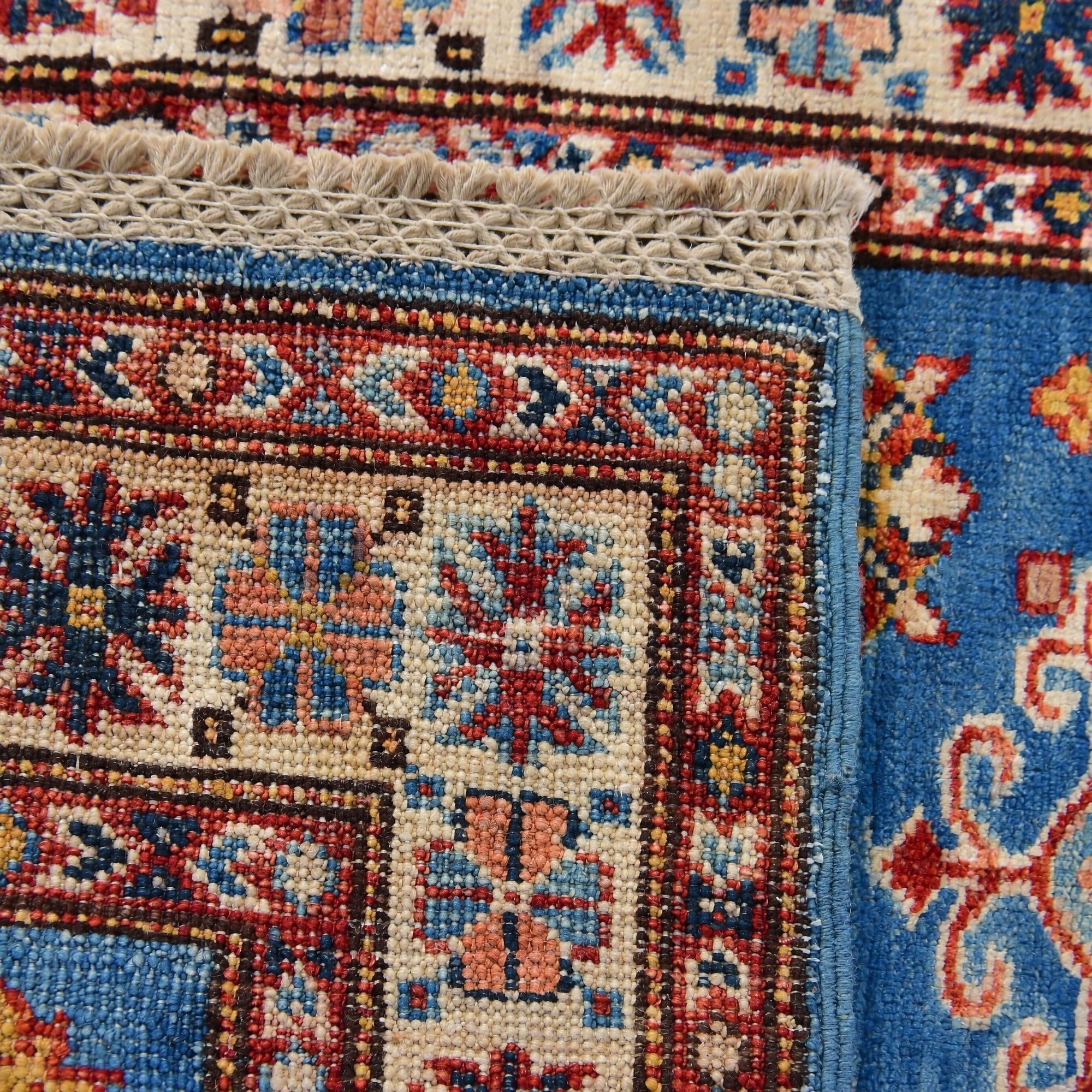 60cm x 95cm anudado a mano Kazak Alfombra