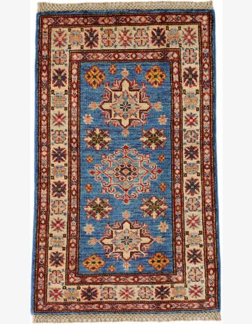 1' 11 x 3' 2 Hand Knotted Kazak Rug