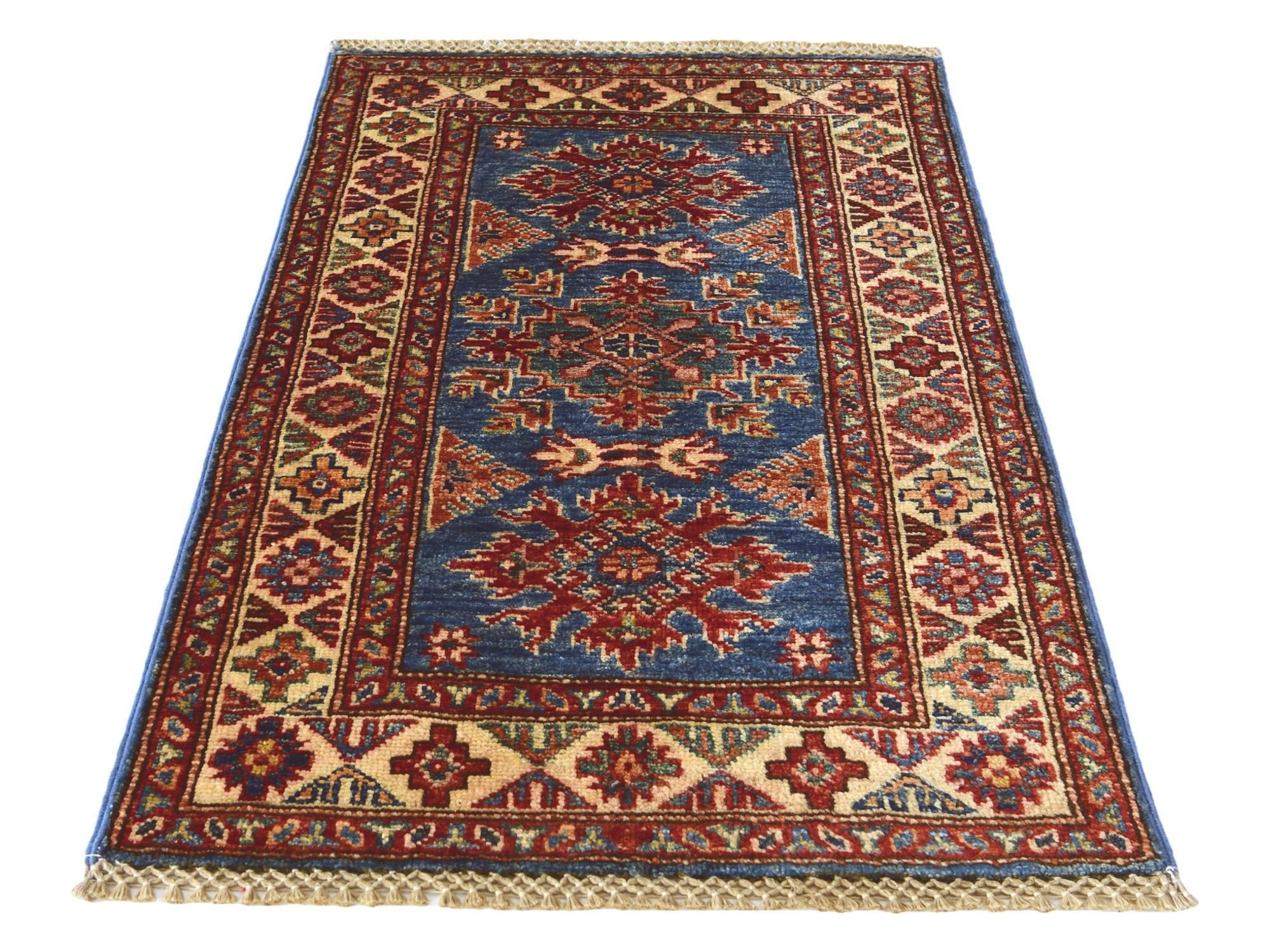 1' 11 x 3' Hand Knotted Kazak Rug