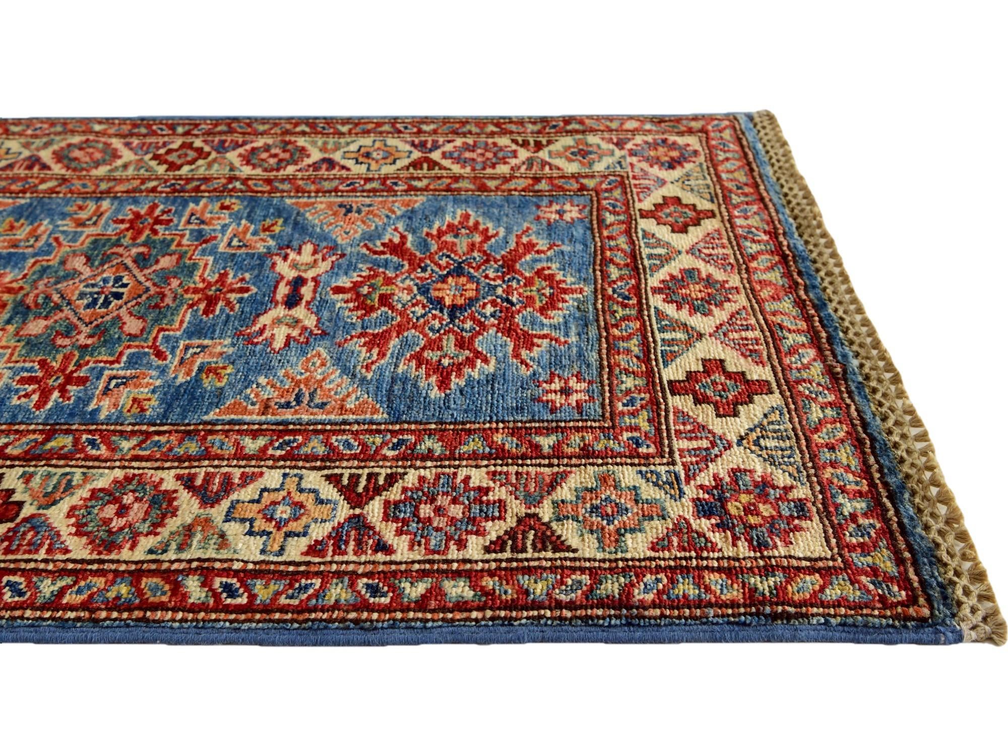 1' 11 x 3' Hand Knotted Kazak Rug