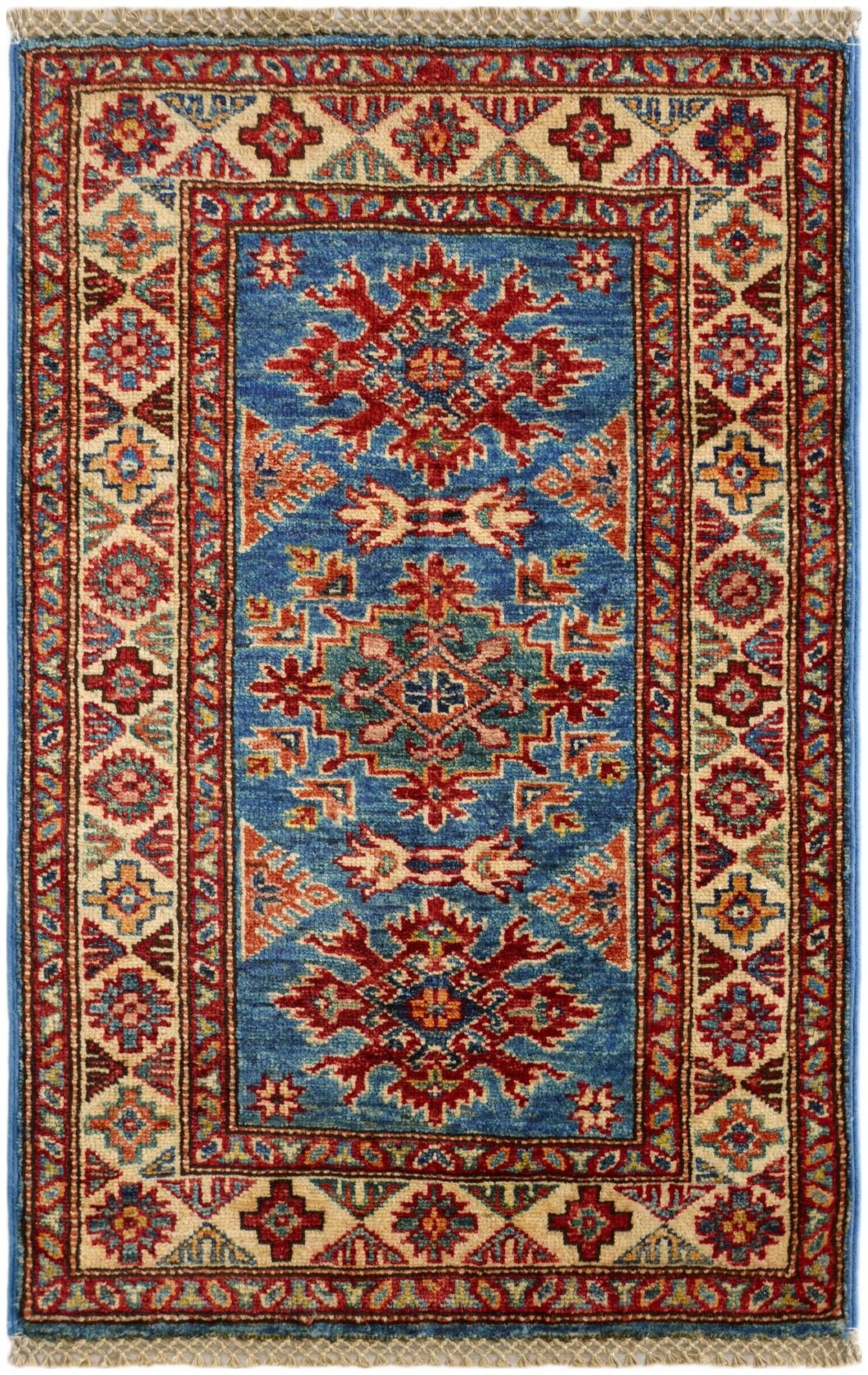 1' 11 x 3' Hand Knotted Kazak Rug