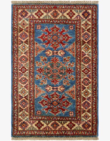 1' 11 x 3' Hand Knotted Kazak Rug