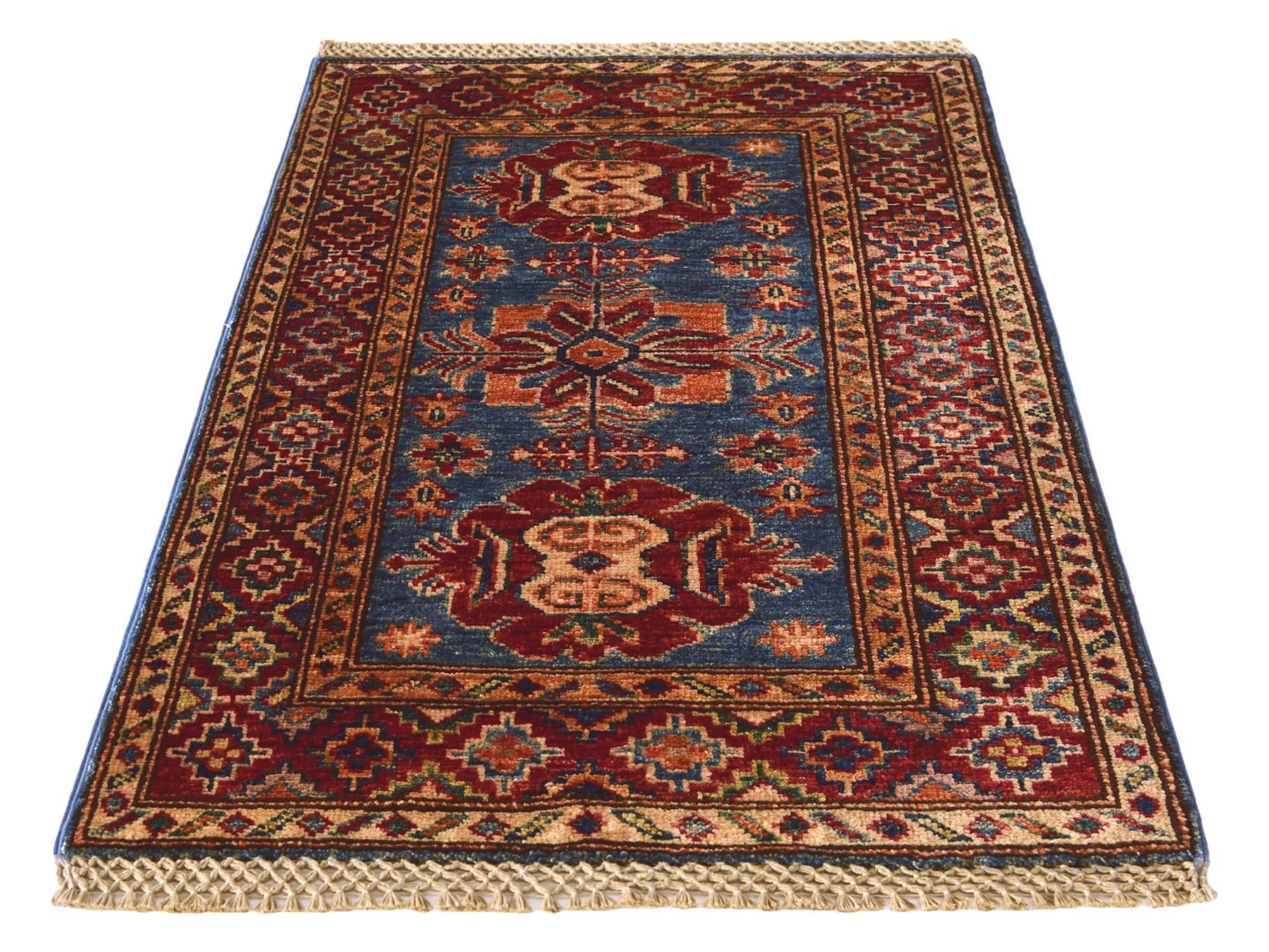 2' x 3' 1 Hand Knotted Kazak Rug