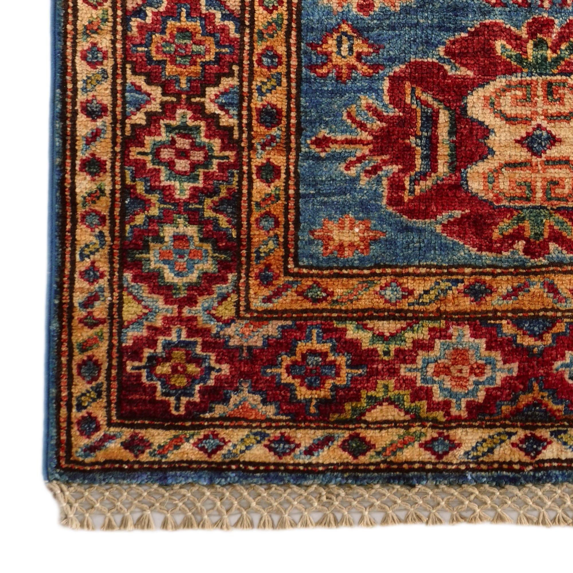 2' x 3' 1 Hand Knotted Kazak Rug