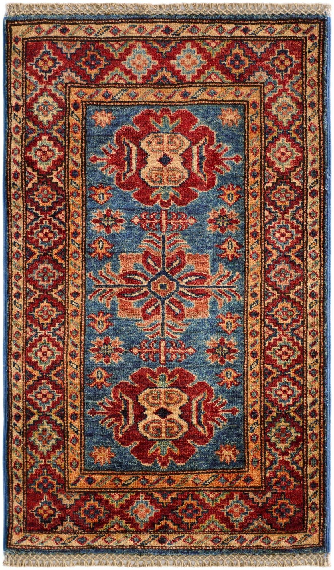 1' 11 x 3' 2 Hand Knotted Kazak Rug