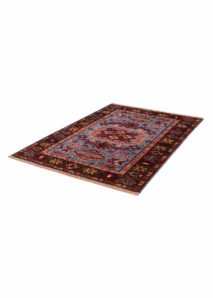 3' 4 x 4' 11 Hand Knotted Kazak Rug