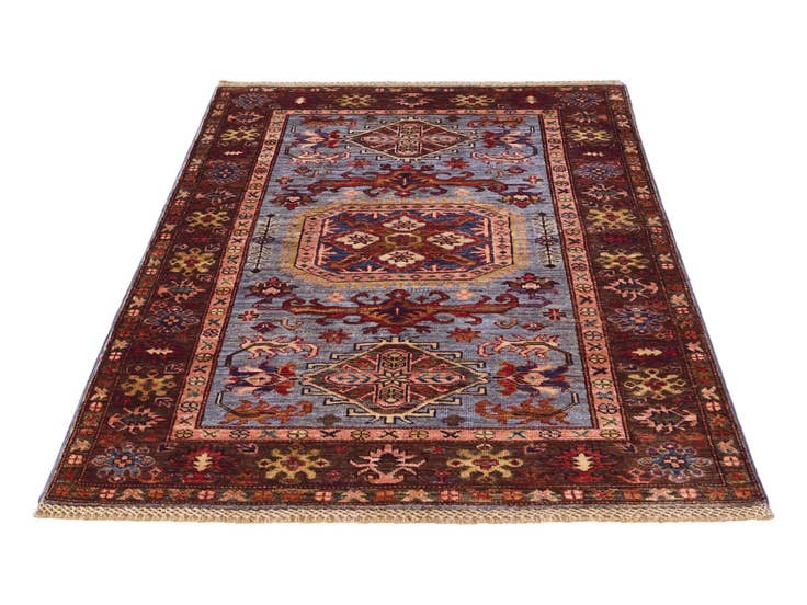 Detail image of 3' 4 x 4' 11 Hand Knotted Kazak Rug