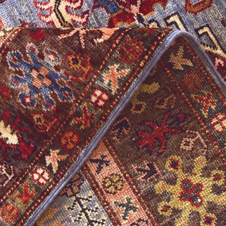 3' 4 x 4' 11 Hand Knotted Kazak Rug