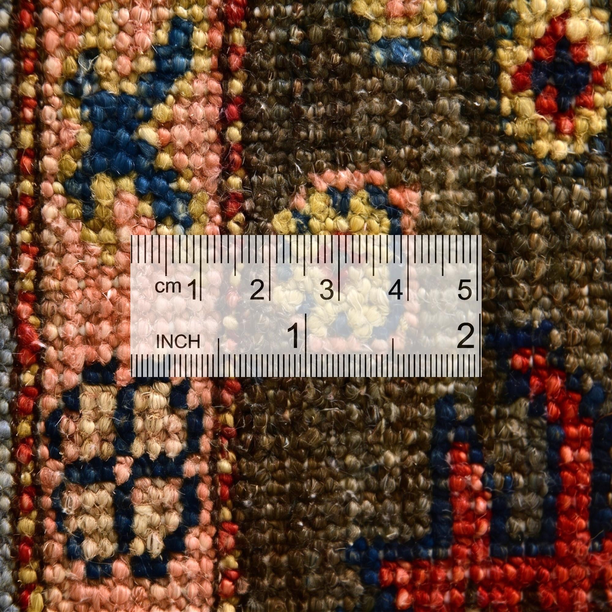 3' 4 x 4' 11 Hand Knotted Kazak Rug