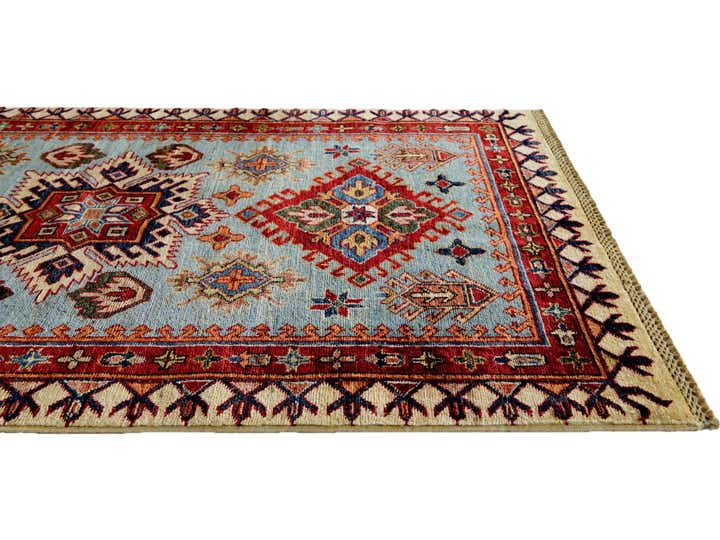 3' 4 x 4' 11 Hand Knotted Kazak Rug