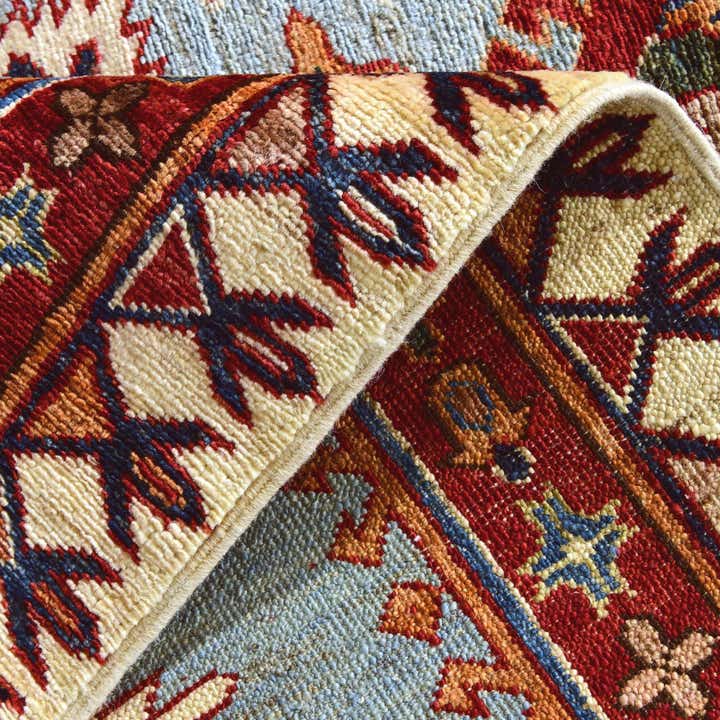 3' 4 x 4' 11 Hand Knotted Kazak Rug