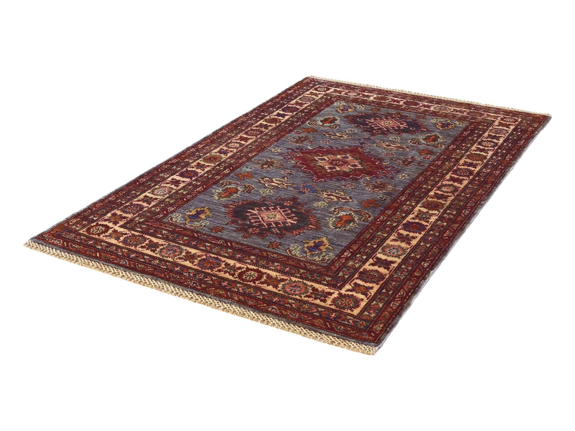 3' 2 x 5' 2 Hand Knotted Kazak Rug