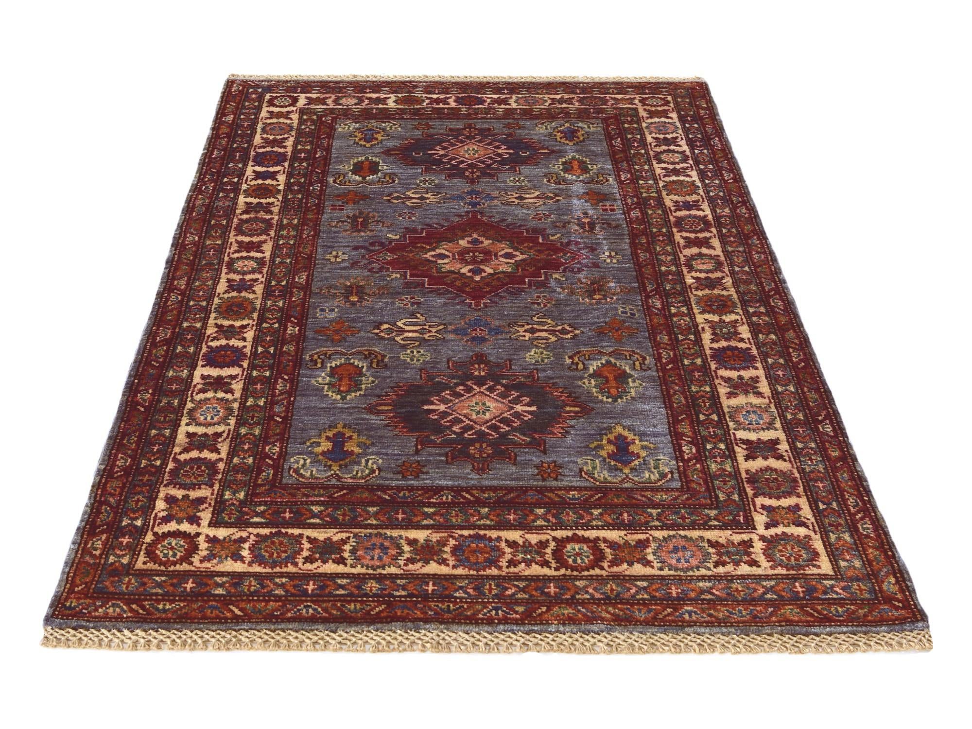 3' 2 x 5' 2 Hand Knotted Kazak Rug