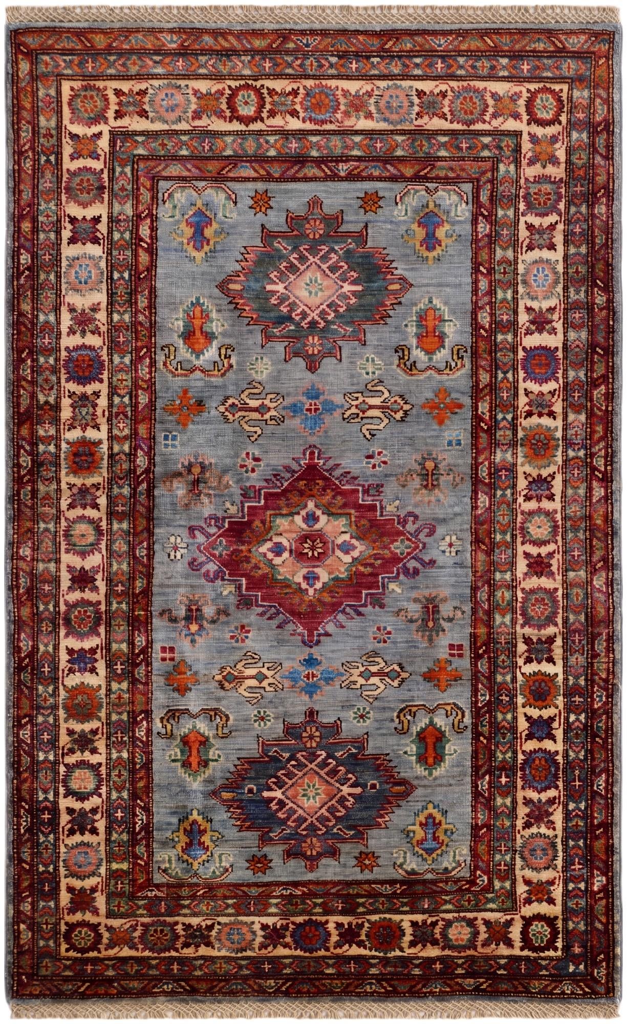 3' 2 x 5' 2 Hand Knotted Kazak Rug