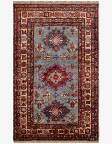 3' 2 x 5' 2 Hand Knotted Kazak Rug