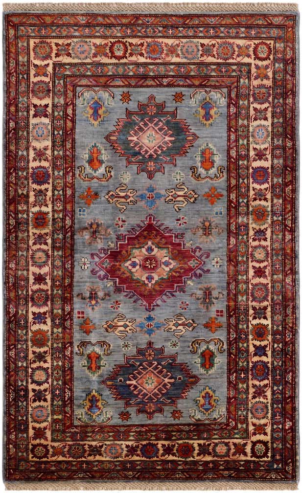 3' 2 x 5' 2 Hand Knotted Kazak Rug