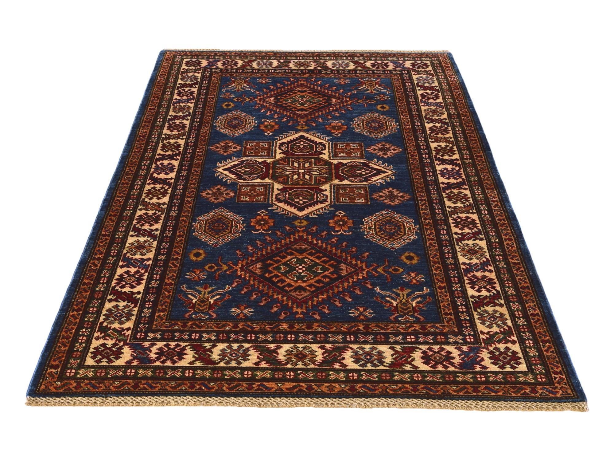 3' 11 x 6' 6 Hand Knotted Kazak Rug