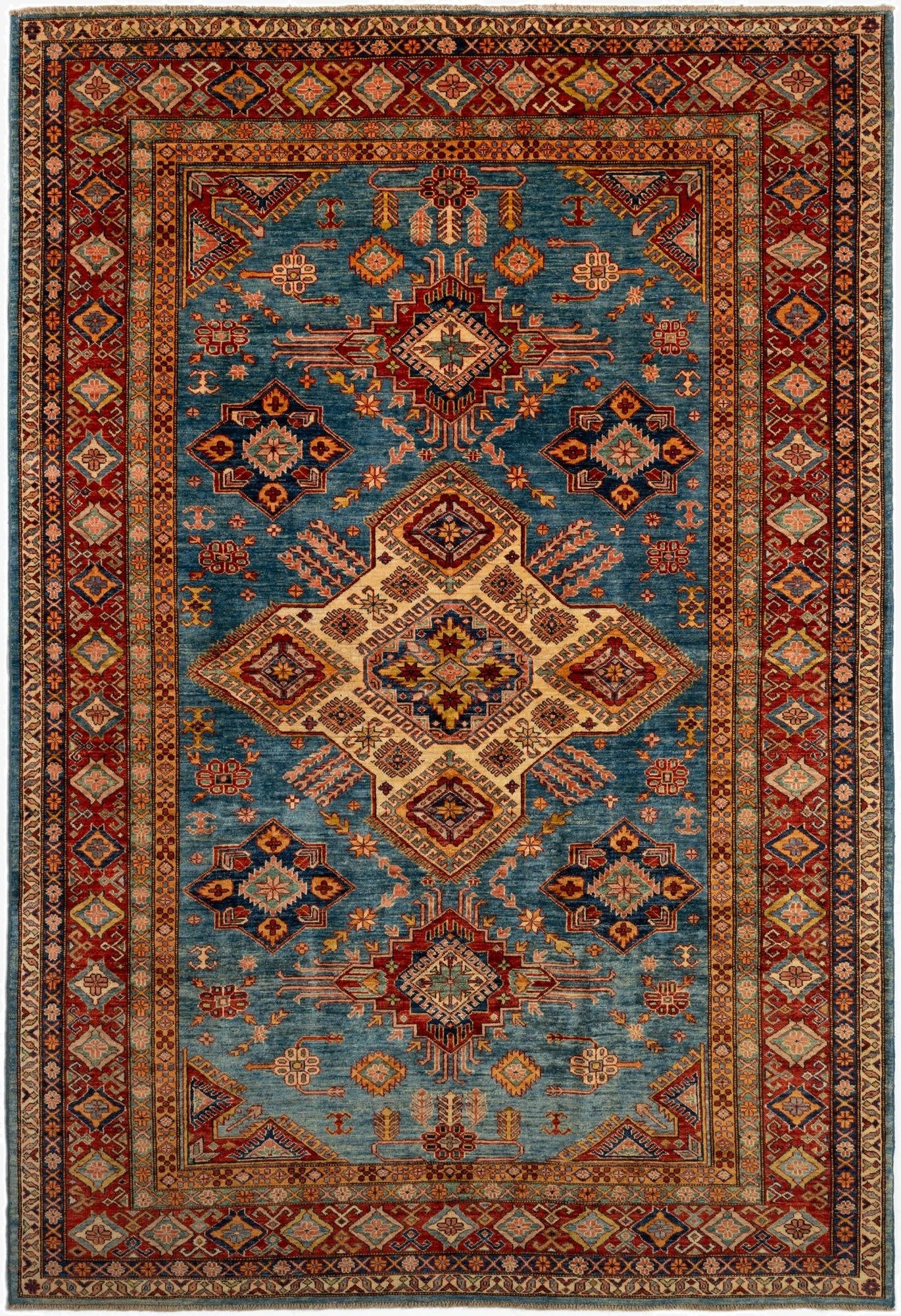6' 11 x 10' 2 Kazak Wool Rug
