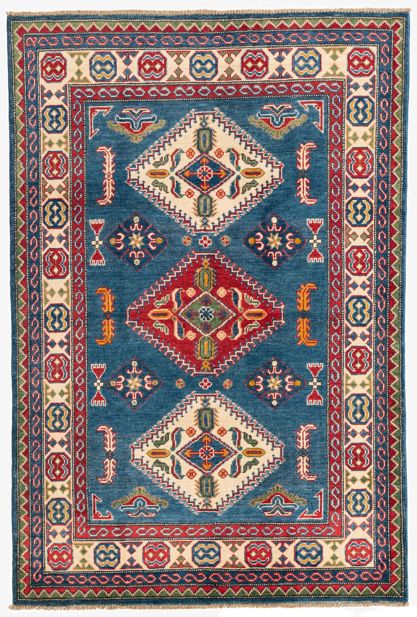 4' 1 x 6' 2  Hand Knotted Kazak Rug