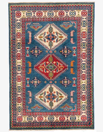 4' 1 x 6' 2 Hand Knotted Kazak Rug