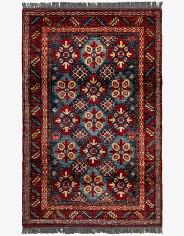 3' 11 x 6' Hand Knotted Kazak Wool Rug