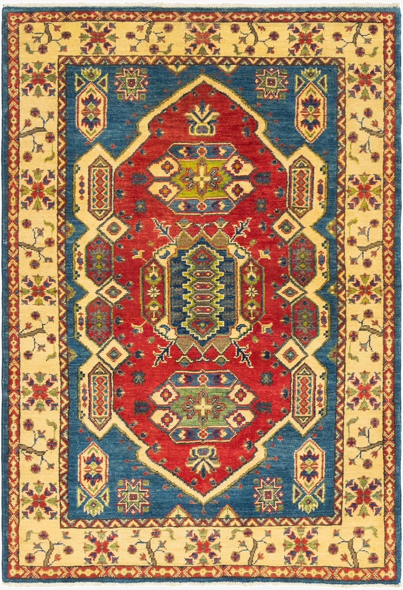 4' x 6'  Hand Knotted Kazak Rug