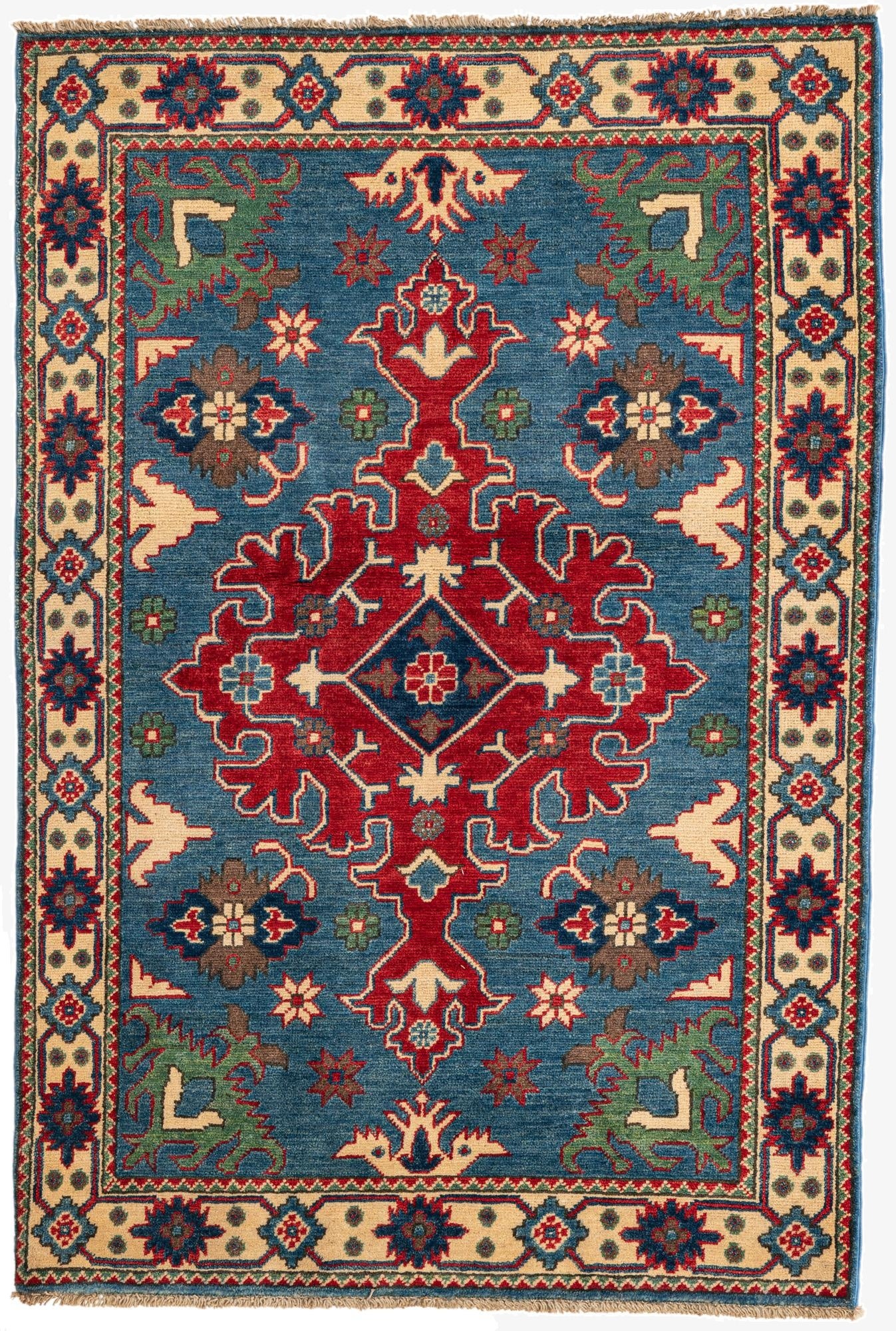 3' 6 x 5' 1  Hand Knotted Kazak Rug