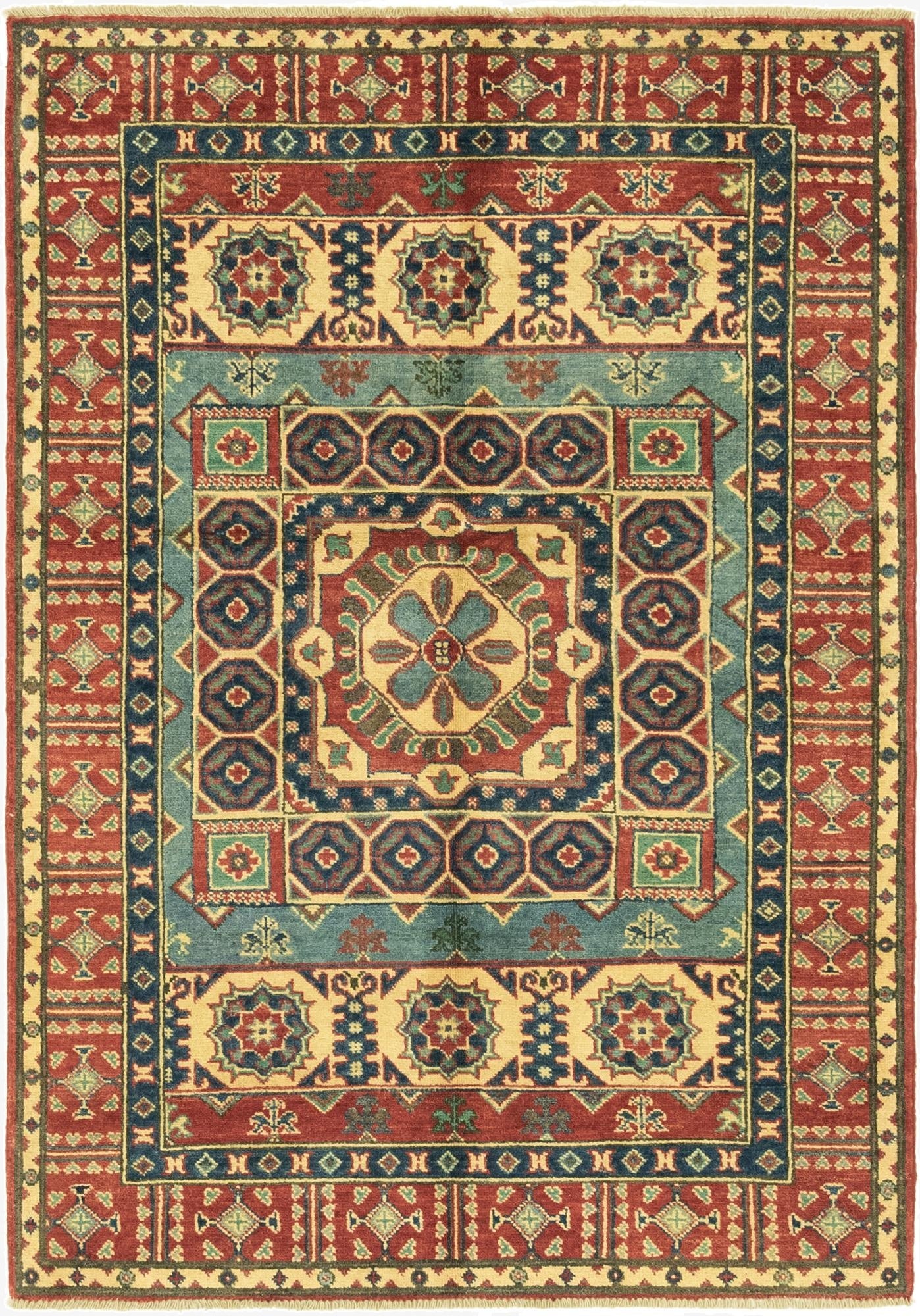 4' x 5' 8  Hand Knotted Kazak Rug