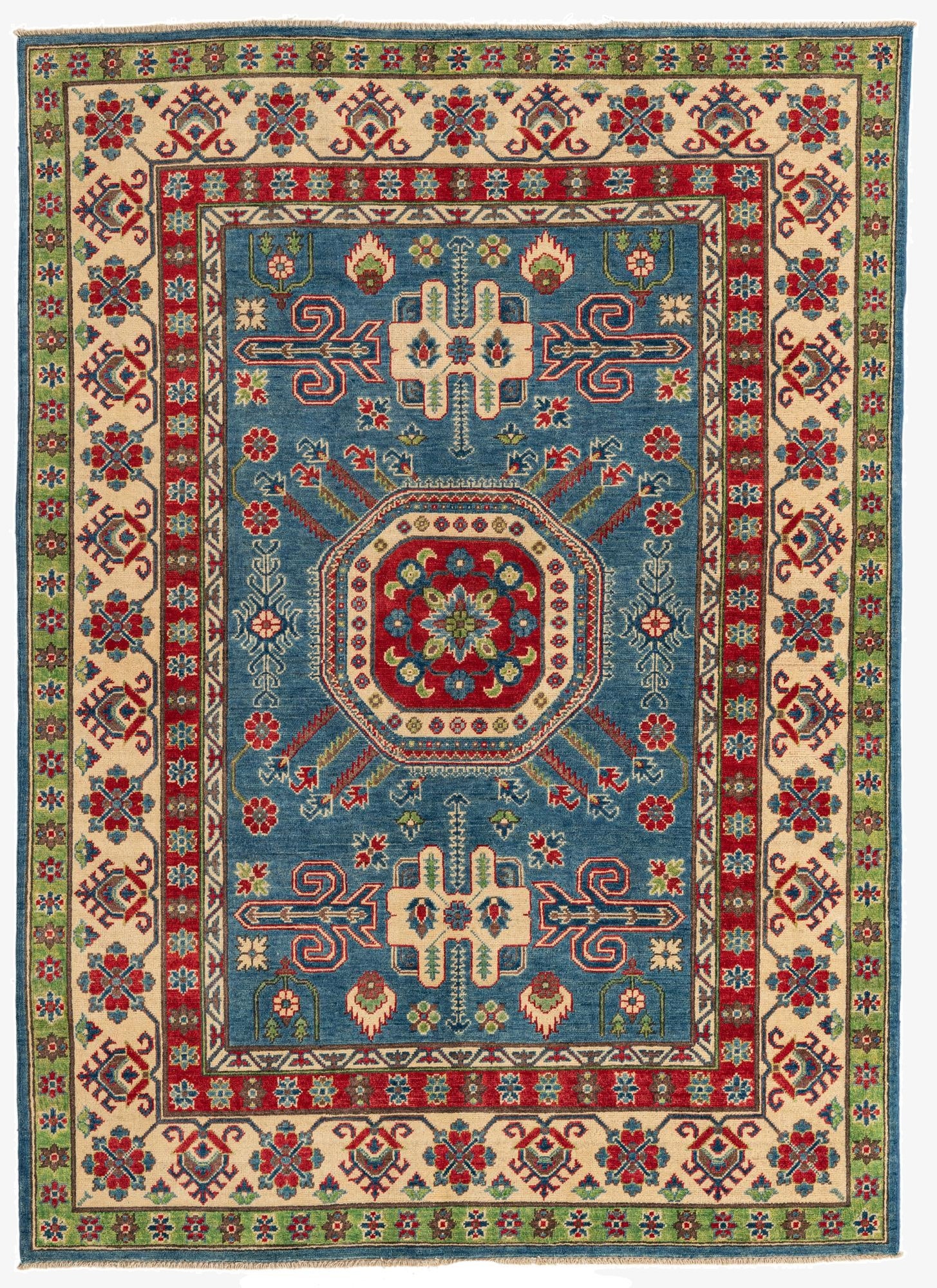 5' 7 x 7' 9  Hand Knotted Kazak Rug